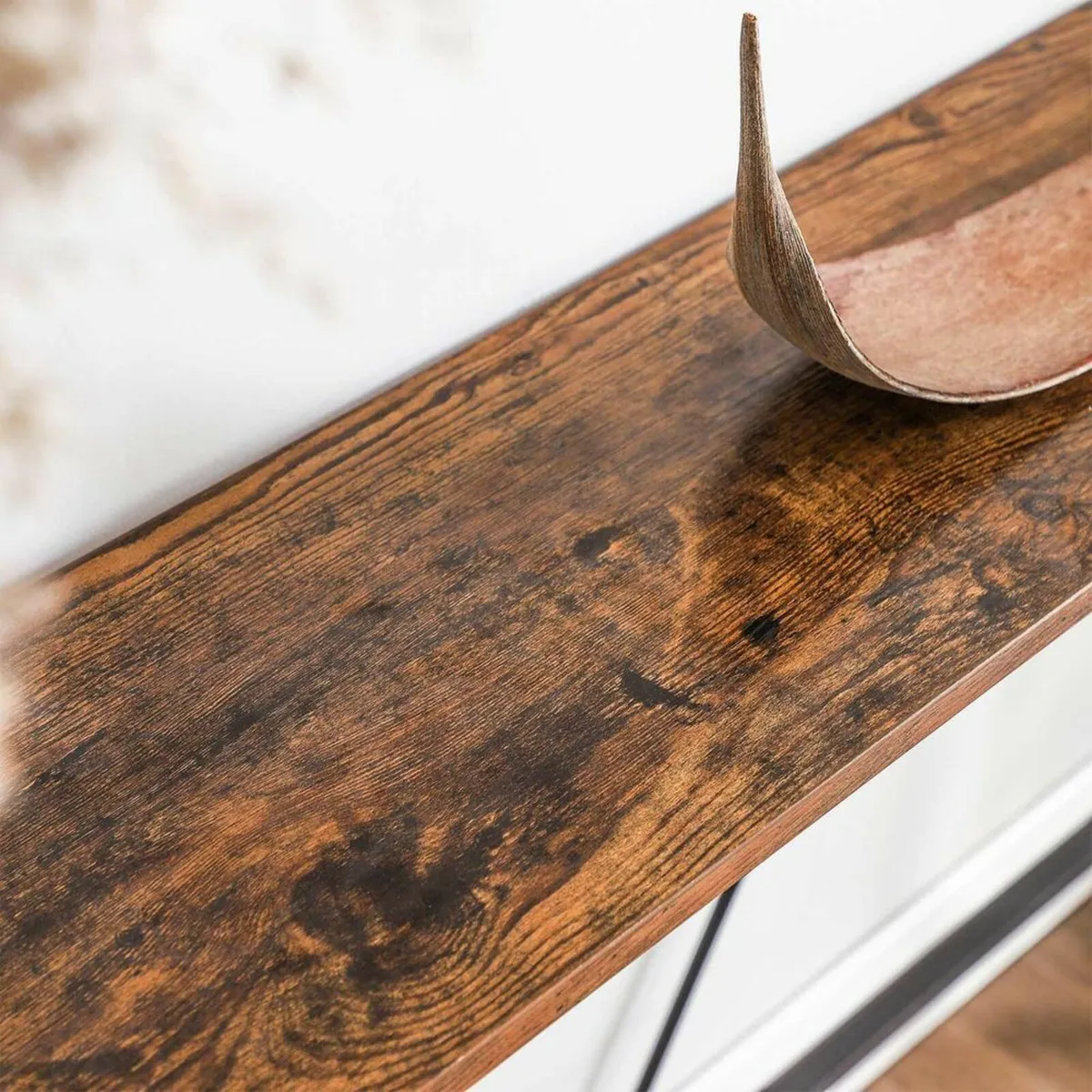 Console Table Vintage Brown-Black Narrow - Image 3