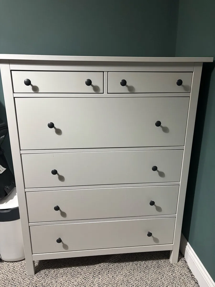 HEMNES Chest of 6 drawers, white stain - Image 1