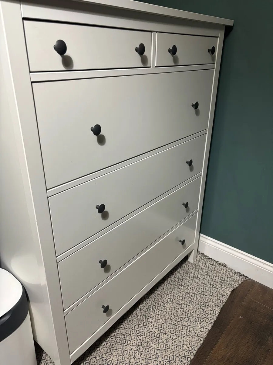 HEMNES Chest of 6 drawers, white stain - Image 3