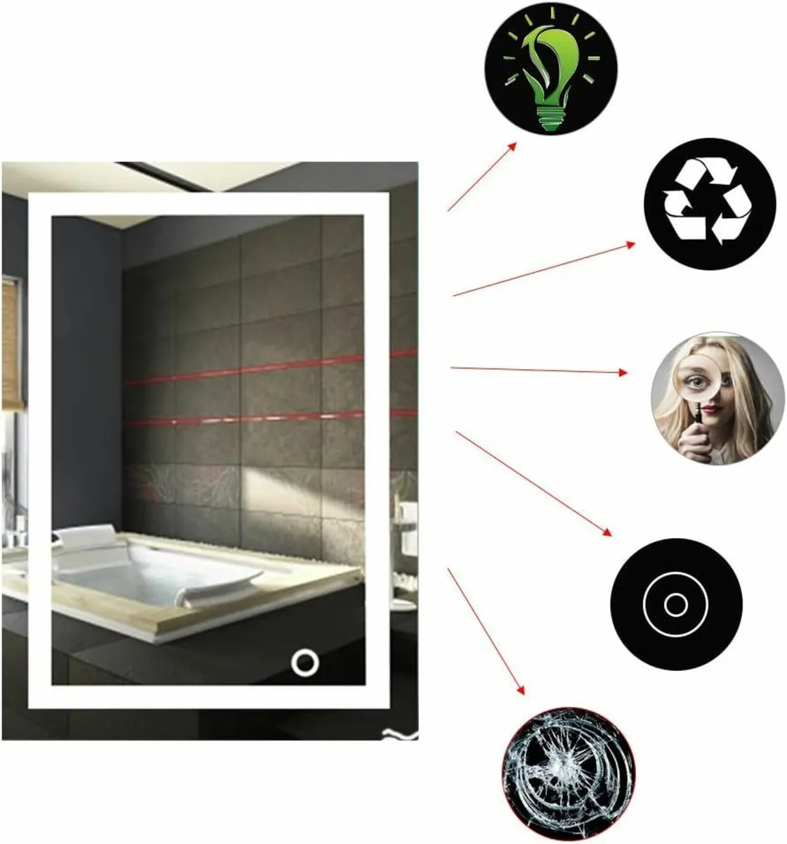 Bathroom mirror with illumination - Image 1