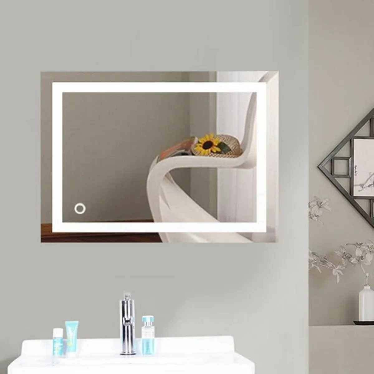 Bathroom Mirror with Light, LED Touch - Image 4