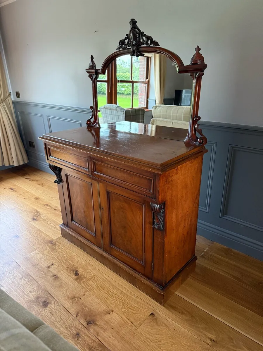 Antique solid cherry wood cabinet - Image 3
