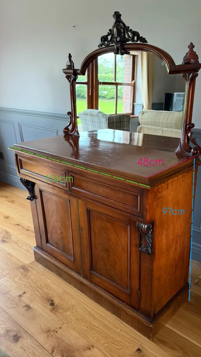 Antique solid cherry wood cabinet - Image 4