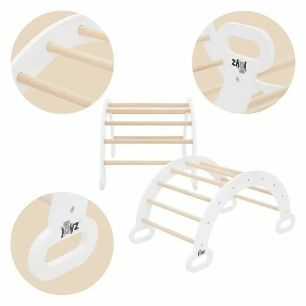 Climbing toy set of 3 with climbing triangle, slid - Image 4