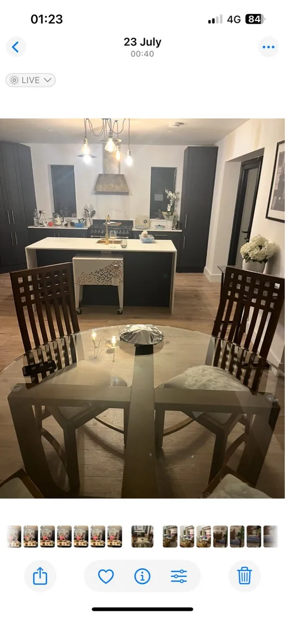 Glass circular Dinning Room Table - Image 1