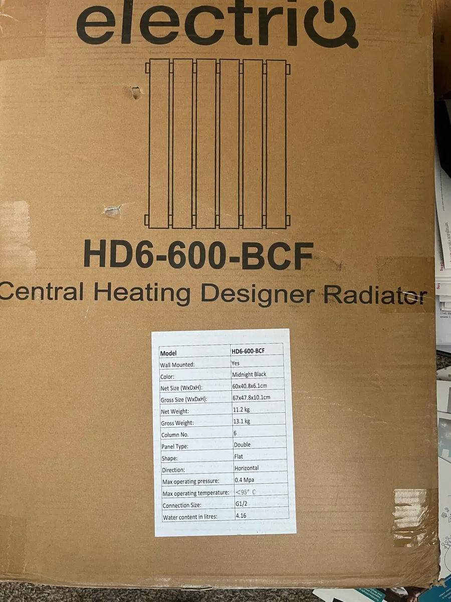 Black designer Radiator, Brand New! - Image 1