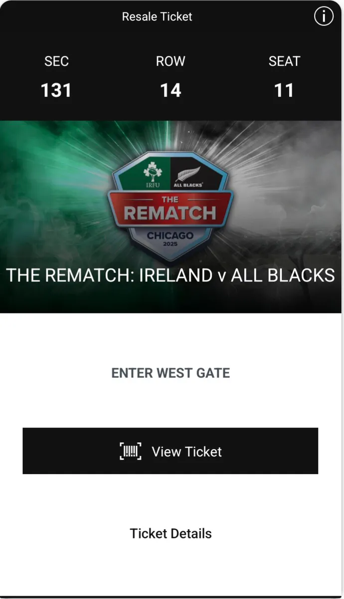 The Rematch: Ireland vs All Blacks x2 Tickets - Image 3