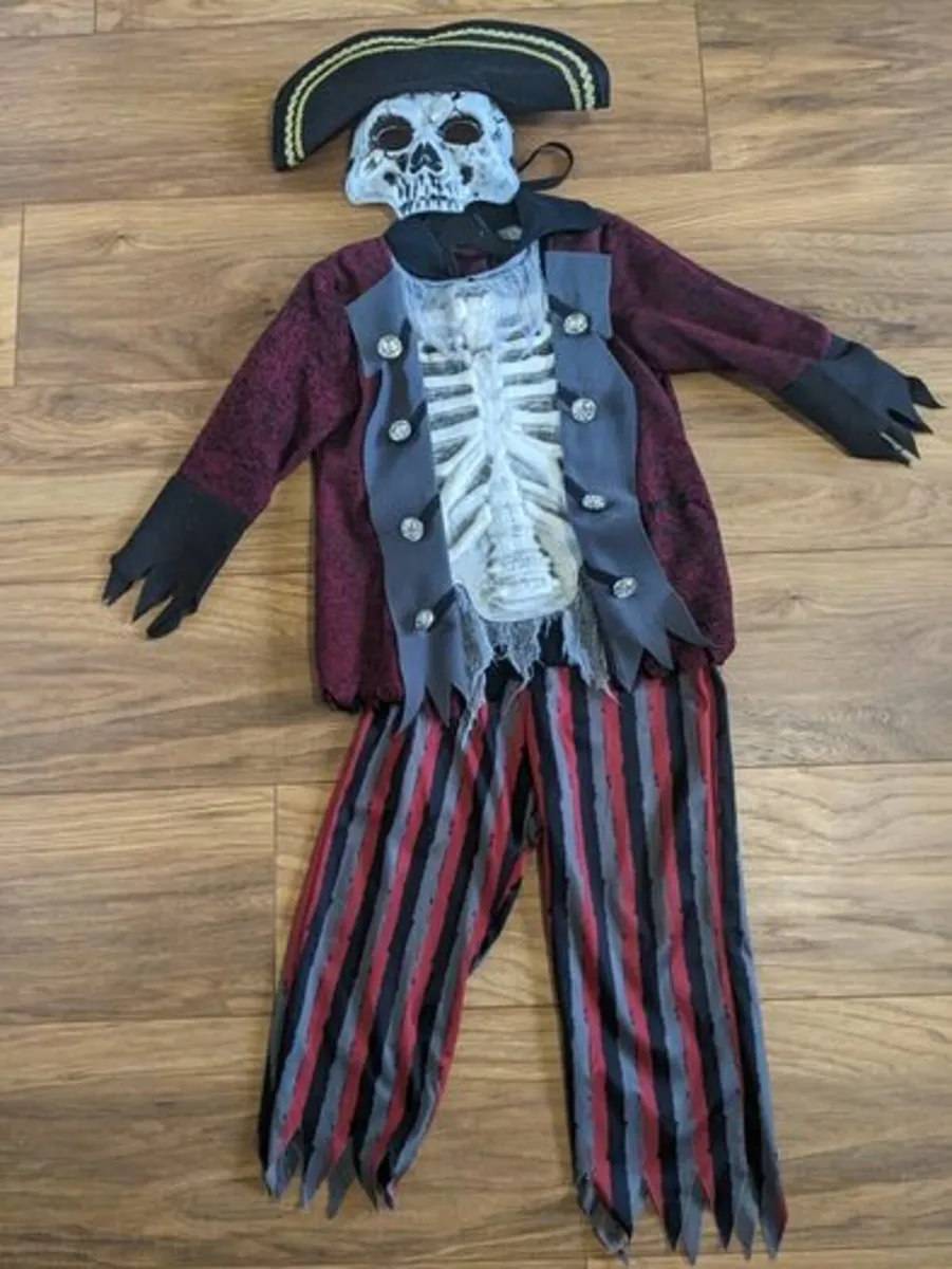 Skeleton costume with hat and mask - 3-4 years - Image 1