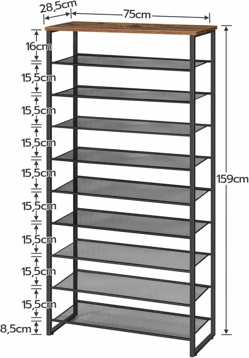 10-Tier Shoe Rack, Large Capacity Shoe Storage Org - Image 3