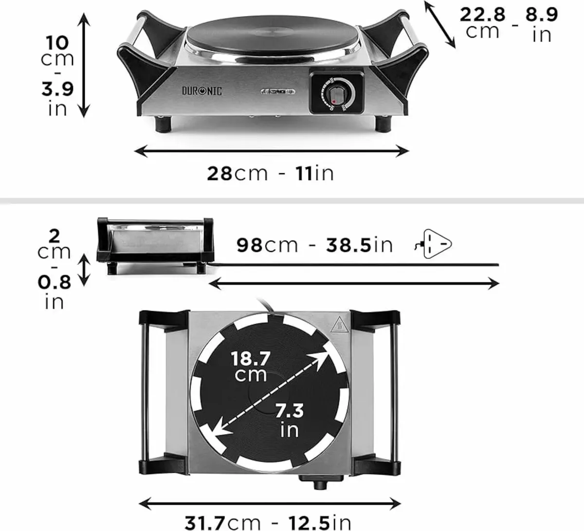 Hot Plate HP1 SS, Stainless Steel Table Top Cookin - Image 2
