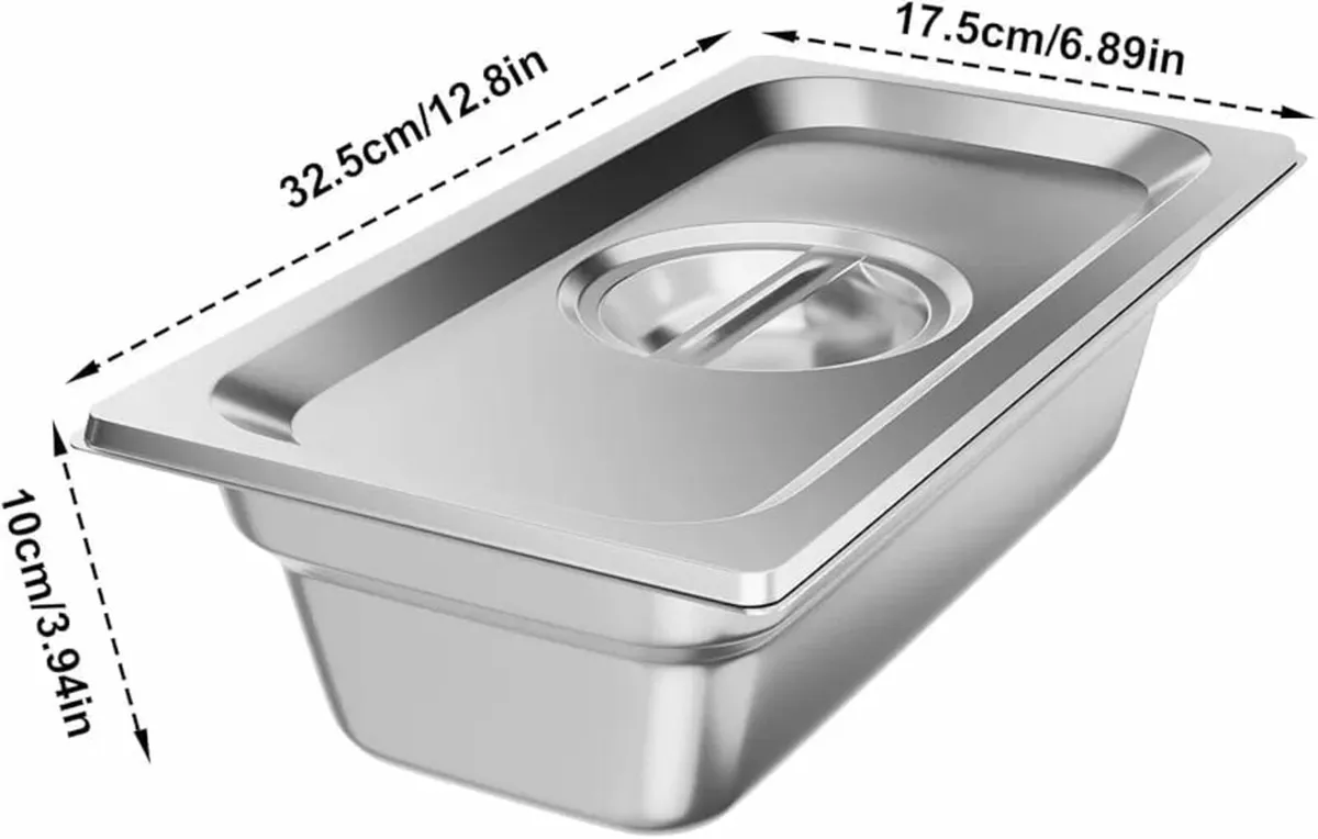 Stainless Steel Gastronorm Pan 6PCS 1/3 GN Pot Pan - Image 2