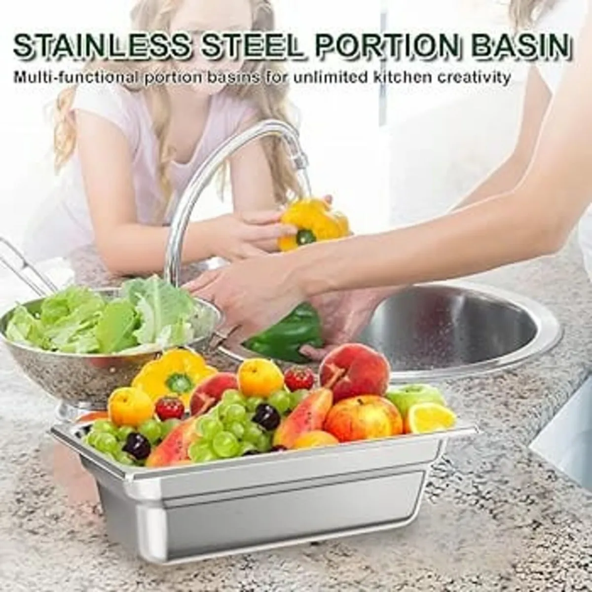 Stainless Steel Gastronorm Pan 6PCS 1/3 GN Pot Pan - Image 3