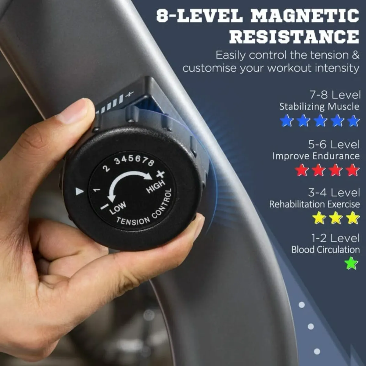 Semi-Reclined Magnetic Exercise Bike with LCD Mult - Image 3