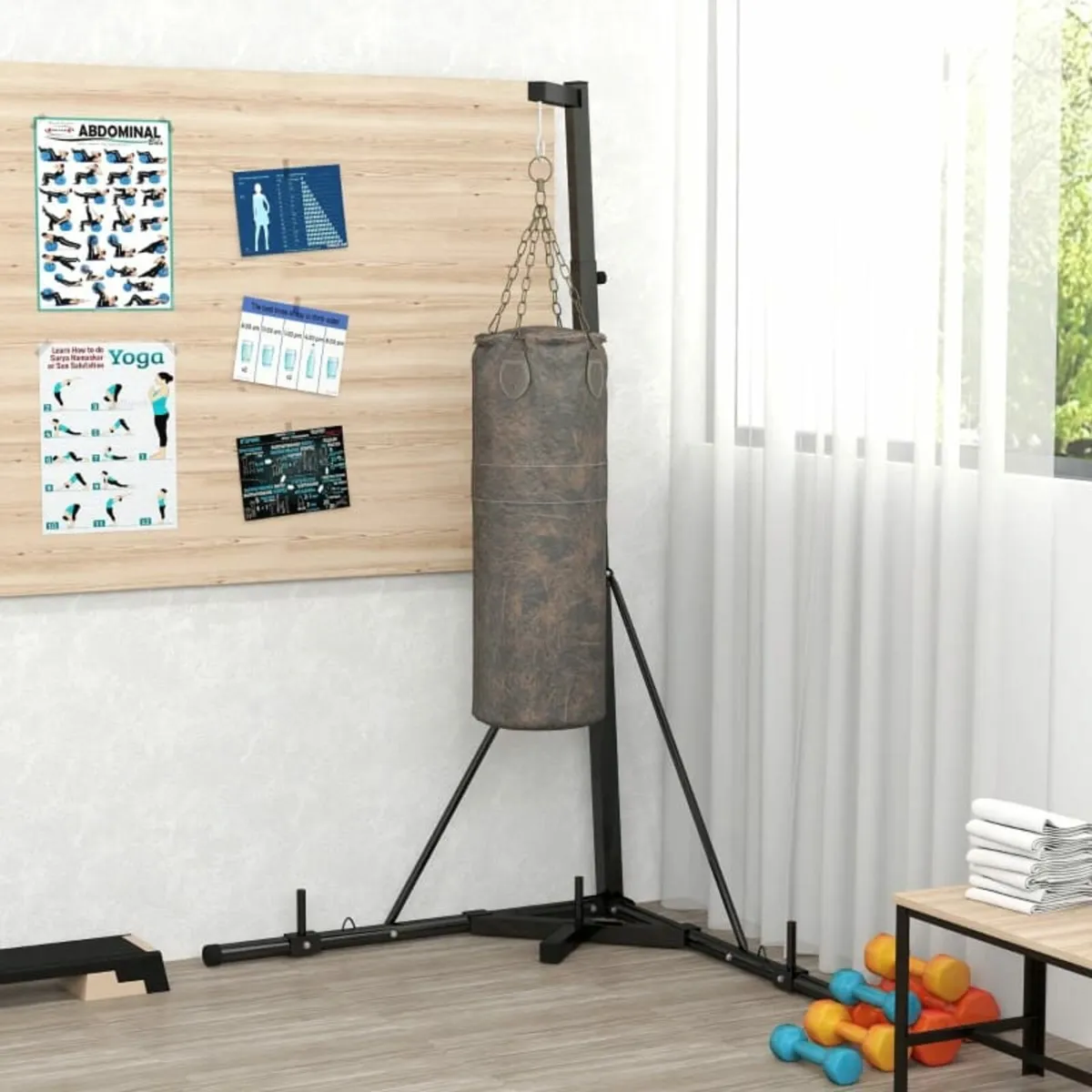 Foldable Punch Bag Stand for Heavy Bag, Speed Bag, - Image 3