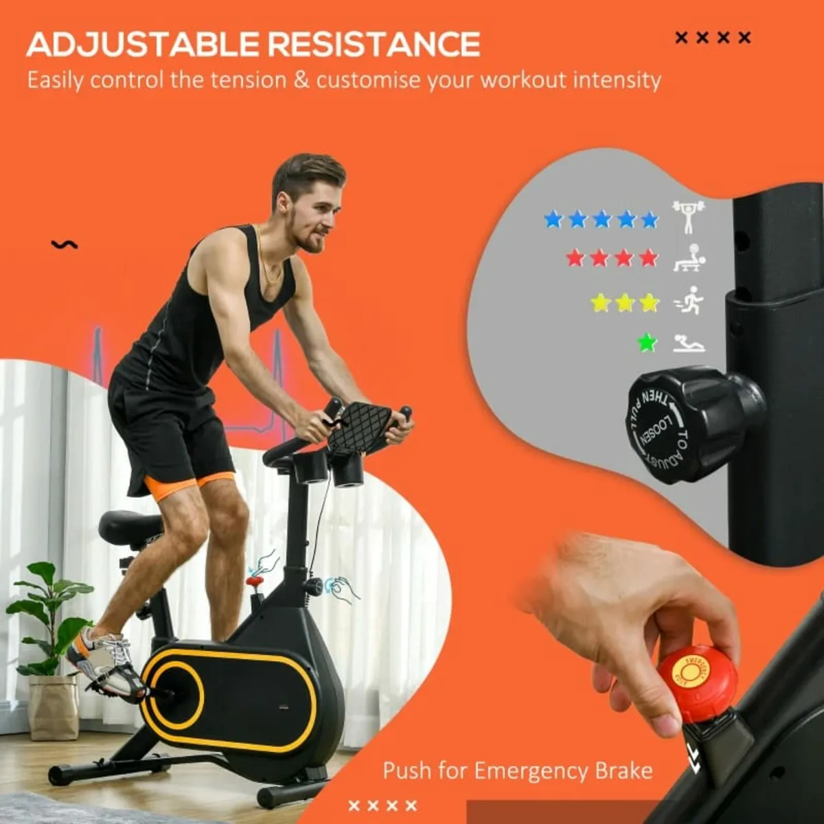 SPORTNOW Magnetic Indoor Cycling Bike, Exercise Bi - Image 4