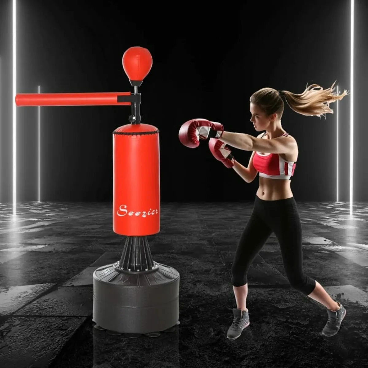 155-205cm 3-IN-1 Freestanding Boxing Punch Bag Sta - Image 3