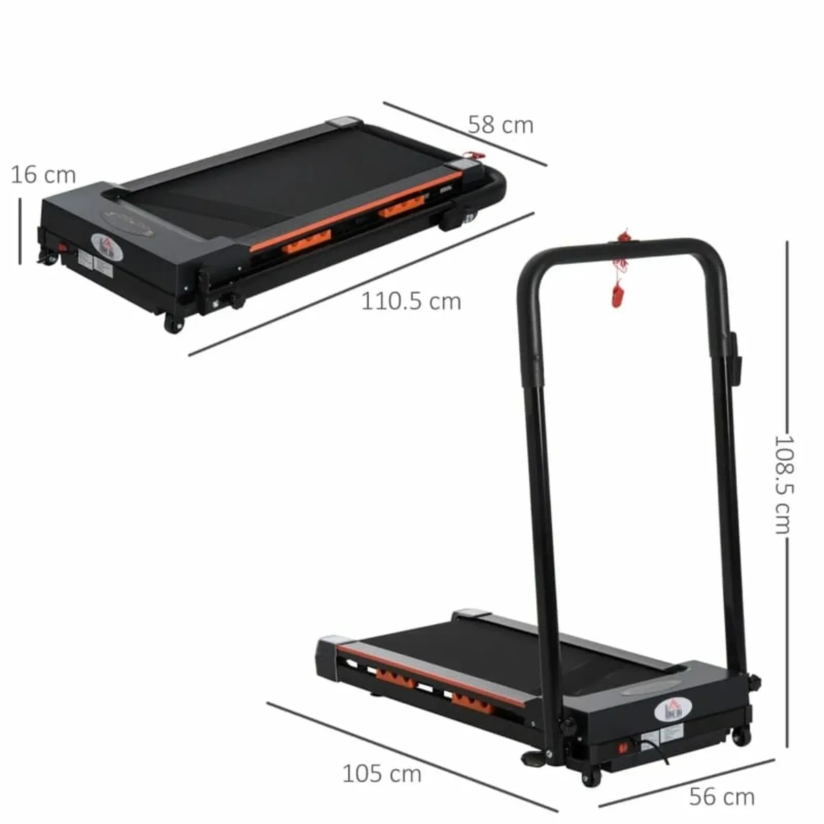 Steel Folding Motorized Home Treadmill w/ LCD Moni - Image 2
