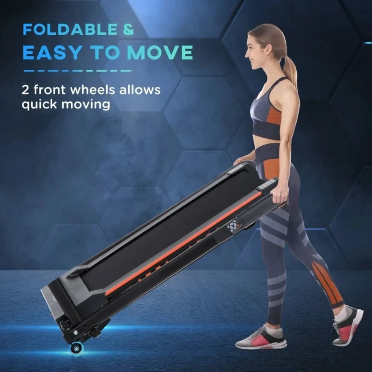 Steel Folding Motorized Home Treadmill w/ LCD Moni - Image 3
