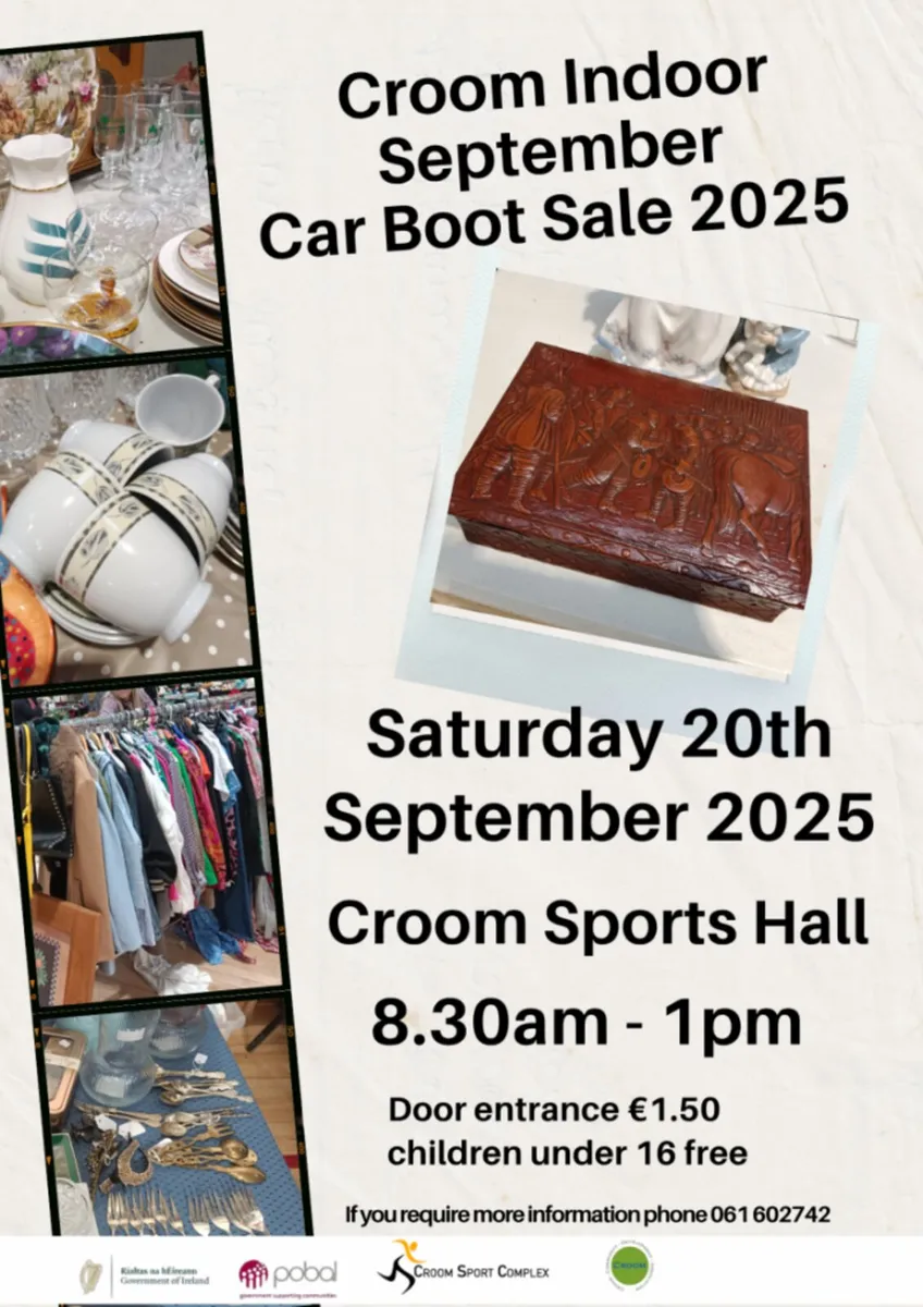 Today indoor carboot sale  Eircode V35 WF77