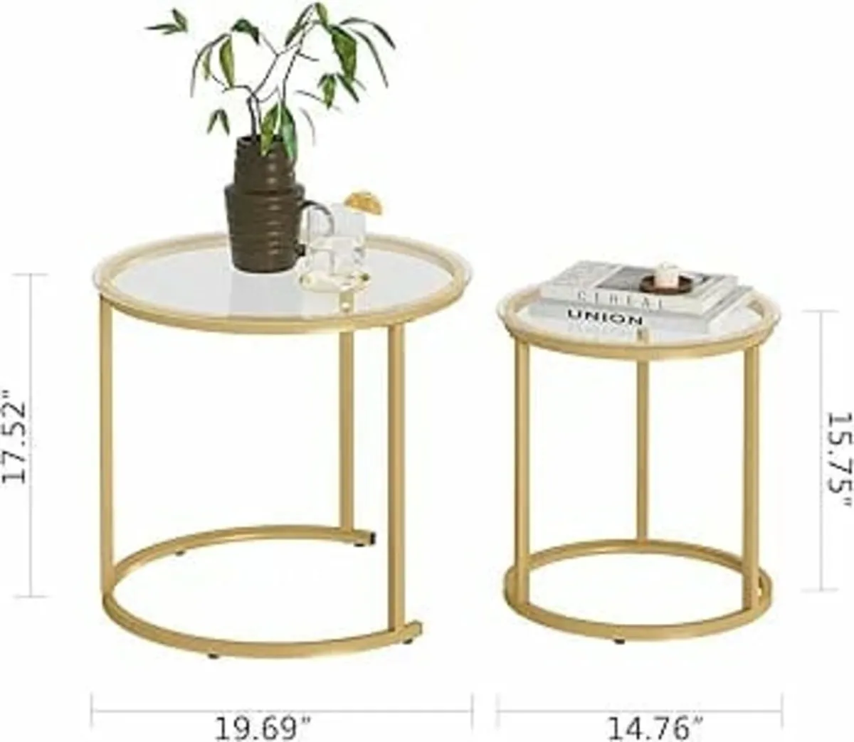 Round Nesting Coffee Tables, Removable Set of 2 En - Image 1