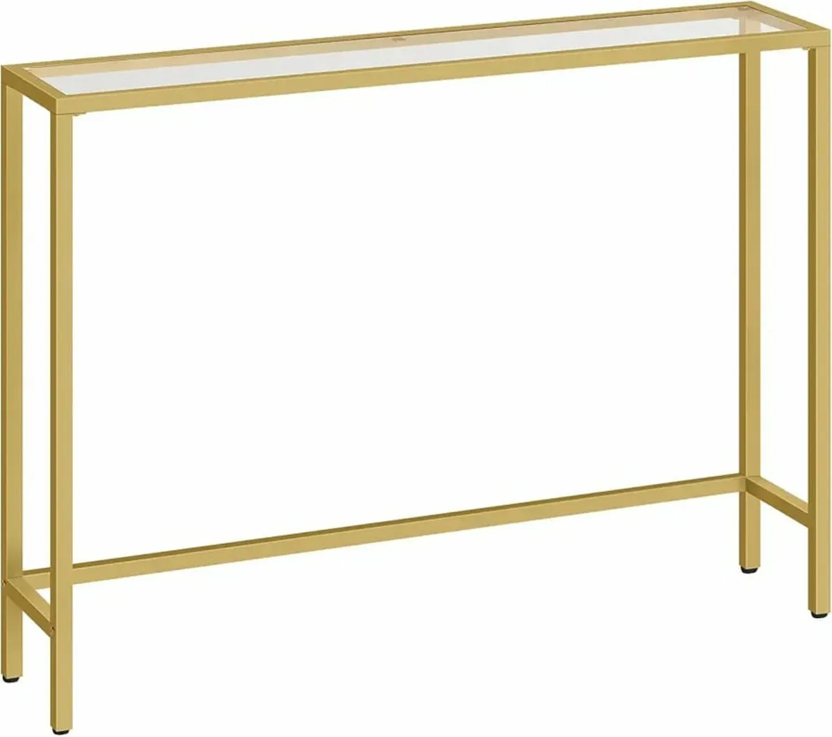 Gold Console Table, Tempered Glass Sofa Table, Sli - Image 4