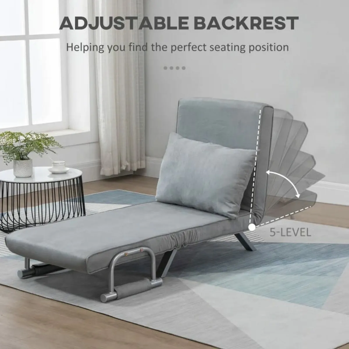 Single Sofa Bed Armchair Sofa Bed Guest Sleeper wi - Image 2