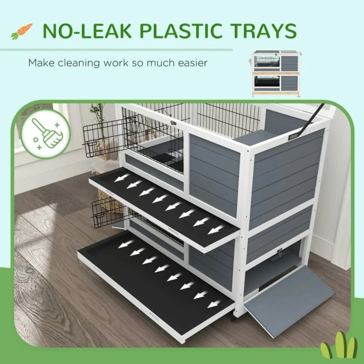 Double Deckers Guinea Pig Cage, Indoor Rabbit Hutc - Image 4