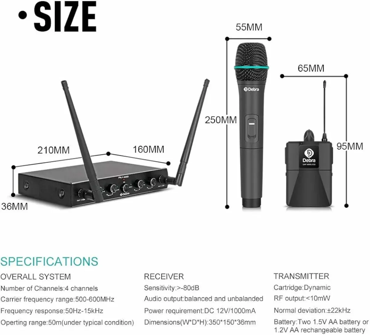 Audio Pro UHF 4 Channel Wireless Microphone System - Image 2