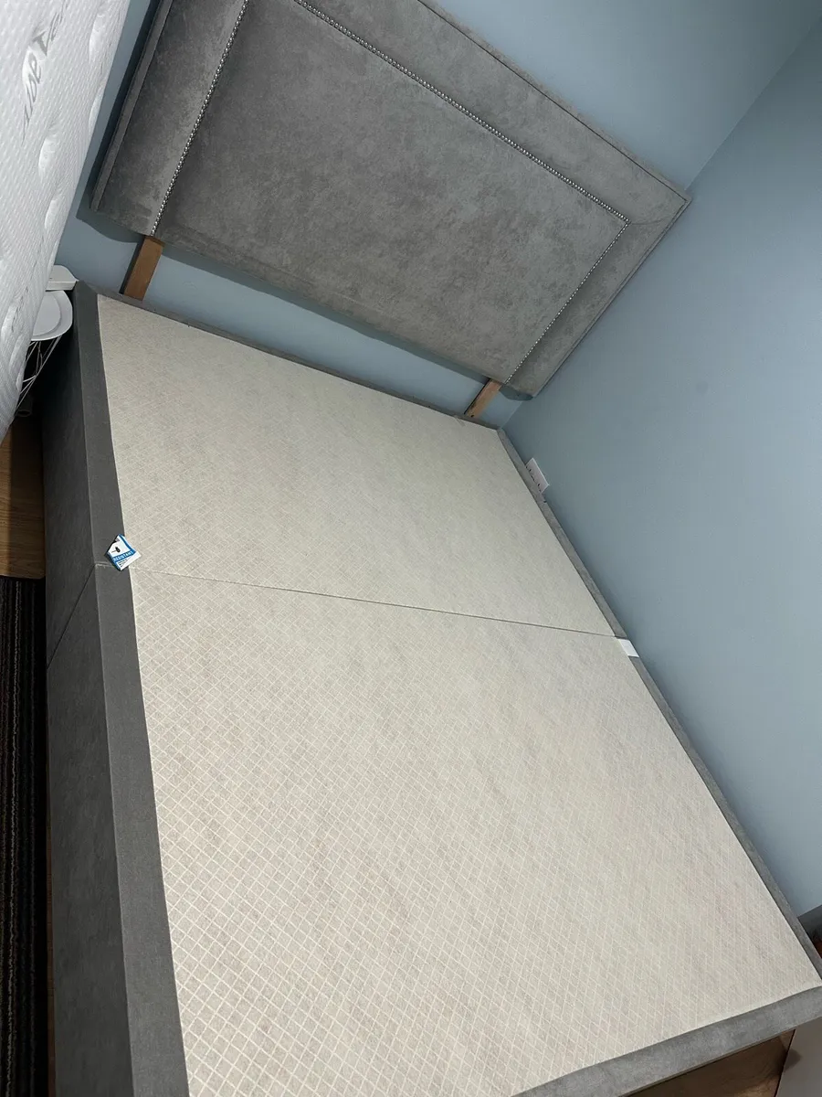 King size bed frame with mattress - Image 1