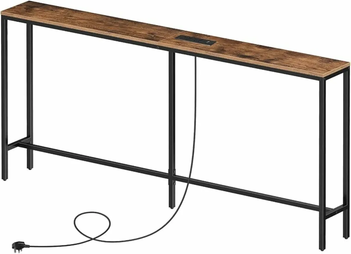 Skinny Console Table with Power Outlets, 160 CM Na - Image 1