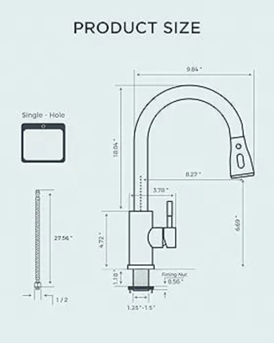 Kitchen Sink Taps Mixer with Pull Out Spray, Swive - Image 4