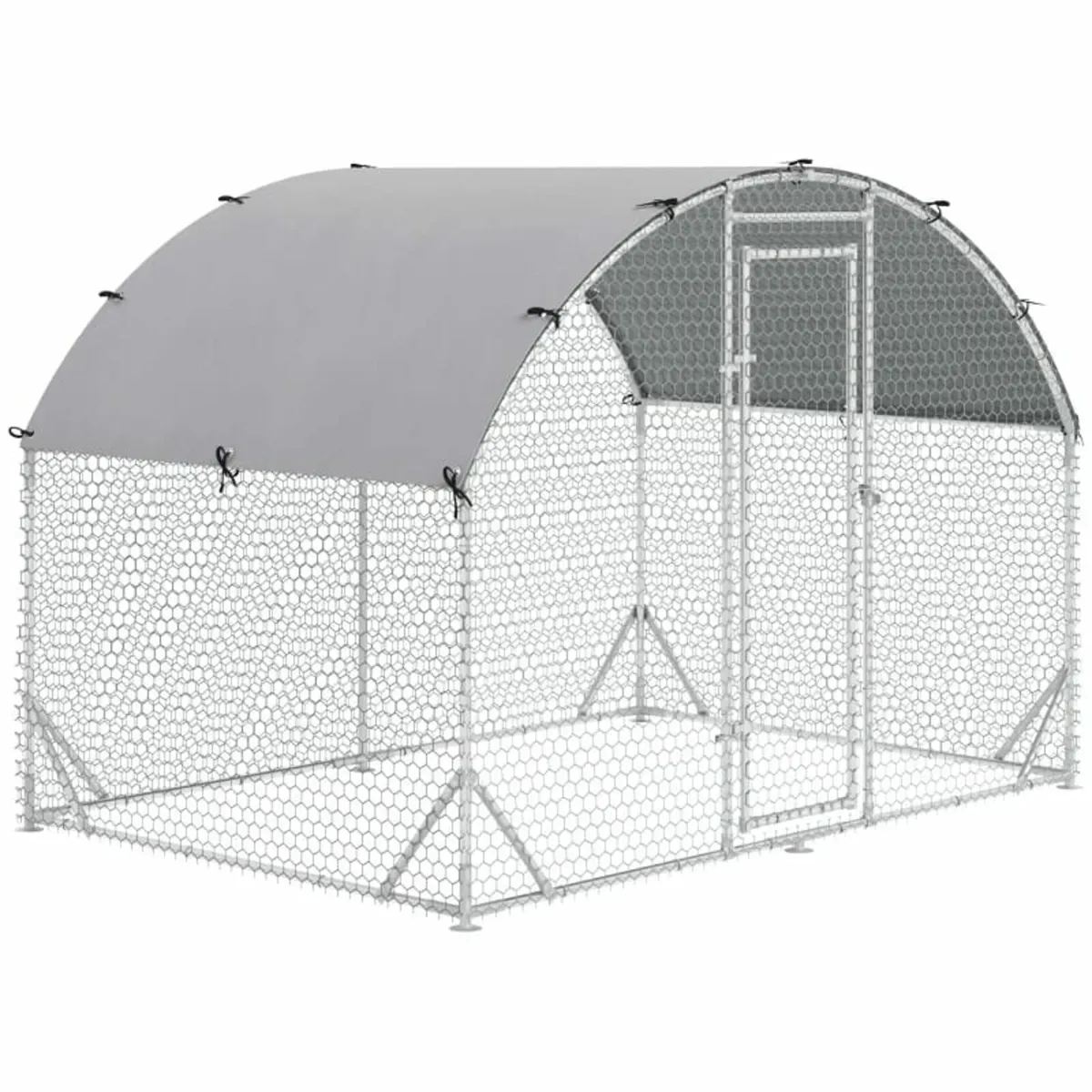 Walk In Chicken Run Galvanised Chicken Coop Hen Po - Image 1