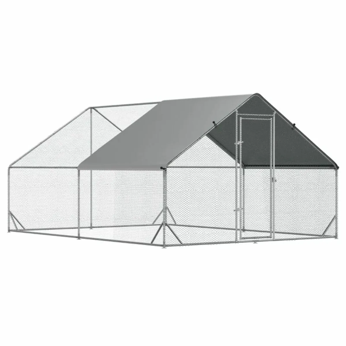 Walk In Chicken Run Galvanized Chicken Coop Hen Po - Image 1