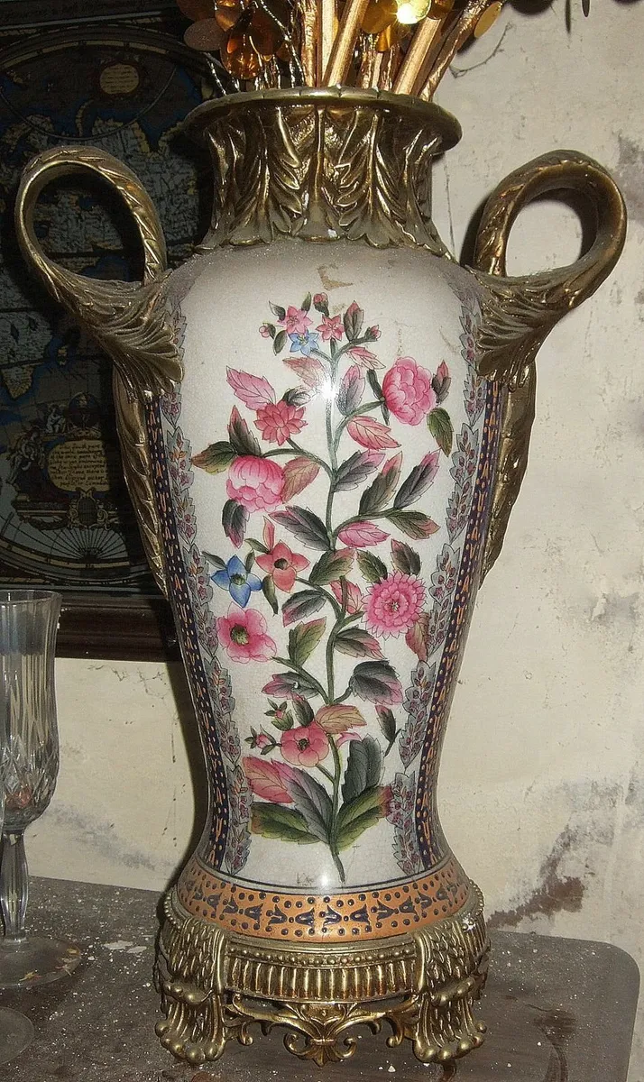 Vintage Porcelain Floral Vase - Image 2