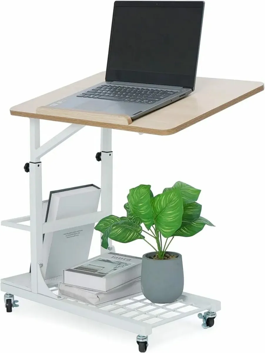 Height-Adjustable Side Tables, C-Shape Laptop Tabl - Image 1