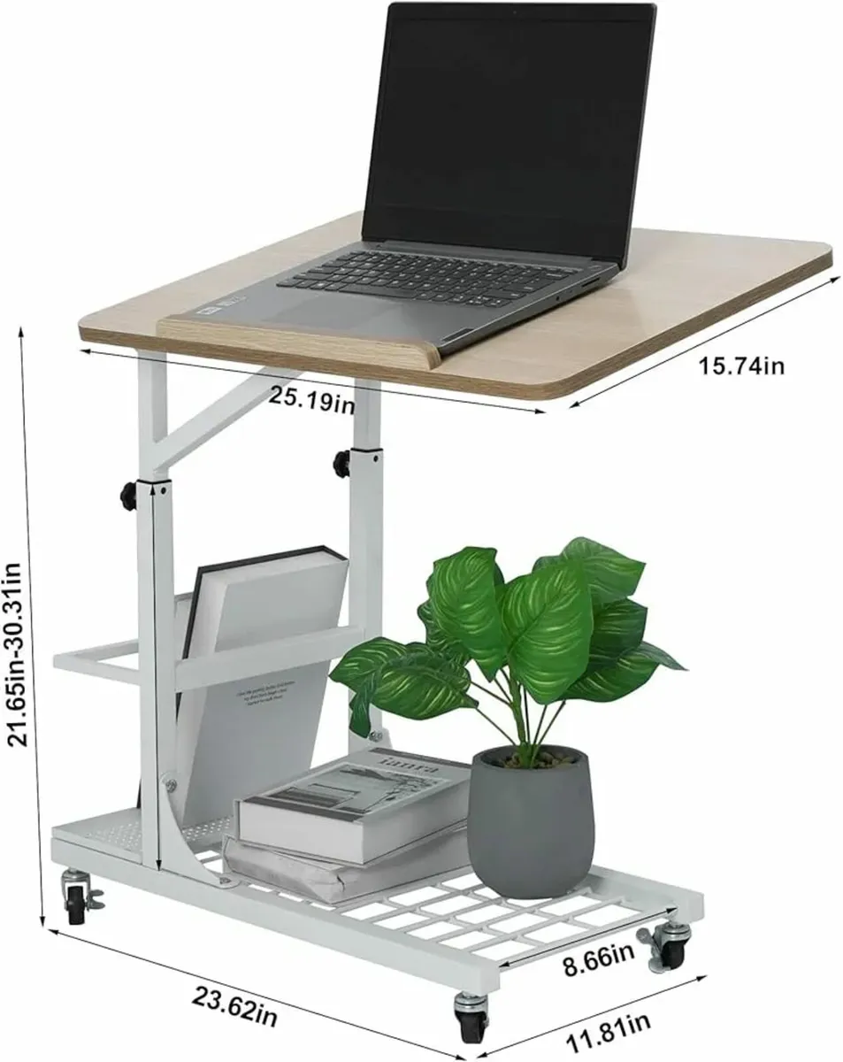 Height-Adjustable Side Tables, C-Shape Laptop Tabl - Image 2