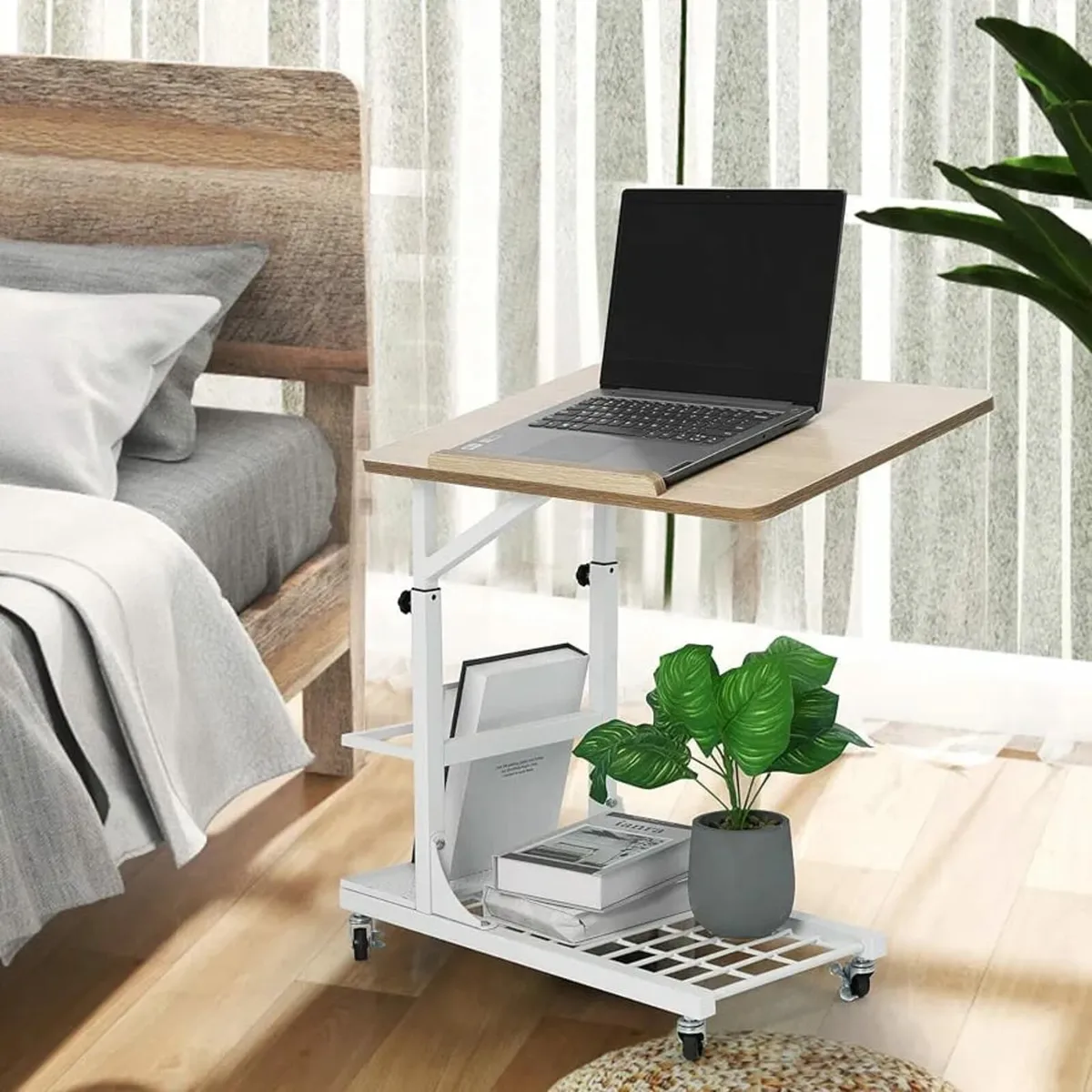 Height-Adjustable Side Tables, C-Shape Laptop Tabl - Image 3