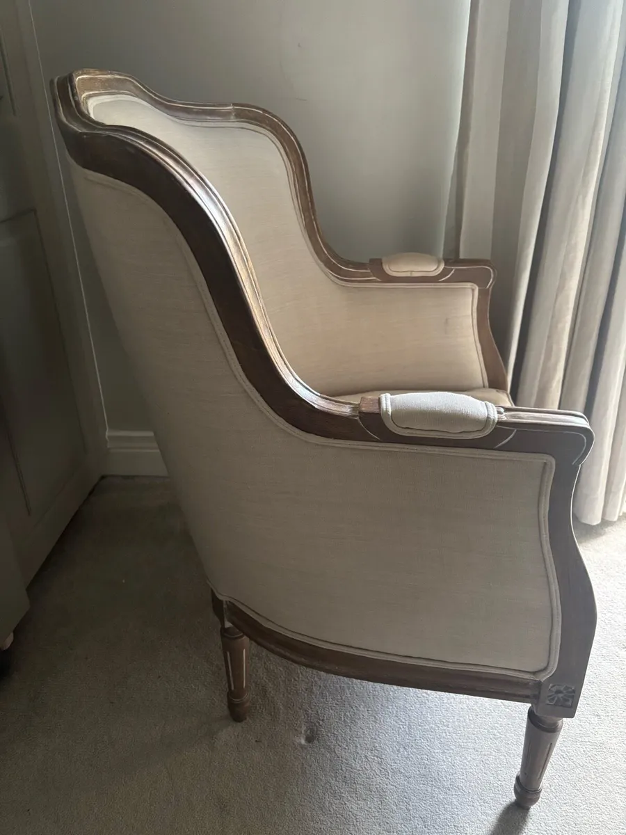 Limed Oak and stone colour fabric chair - Image 2