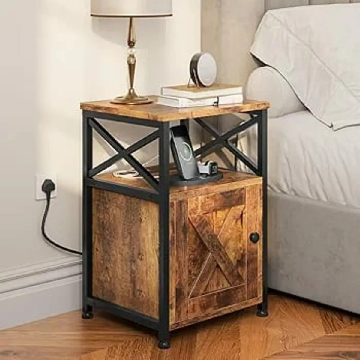 Set of 2 Side Table, Bedside Table with Storage Ca - Image 4