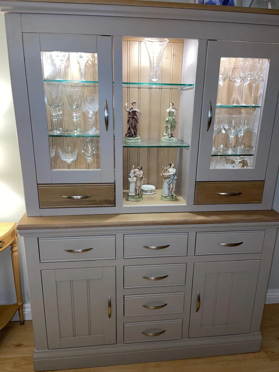 Oak and grey dresser / display cabinet - Image 1