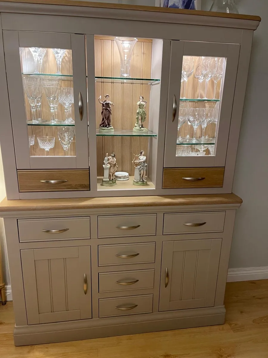 Oak and grey dresser / display cabinet - Image 2