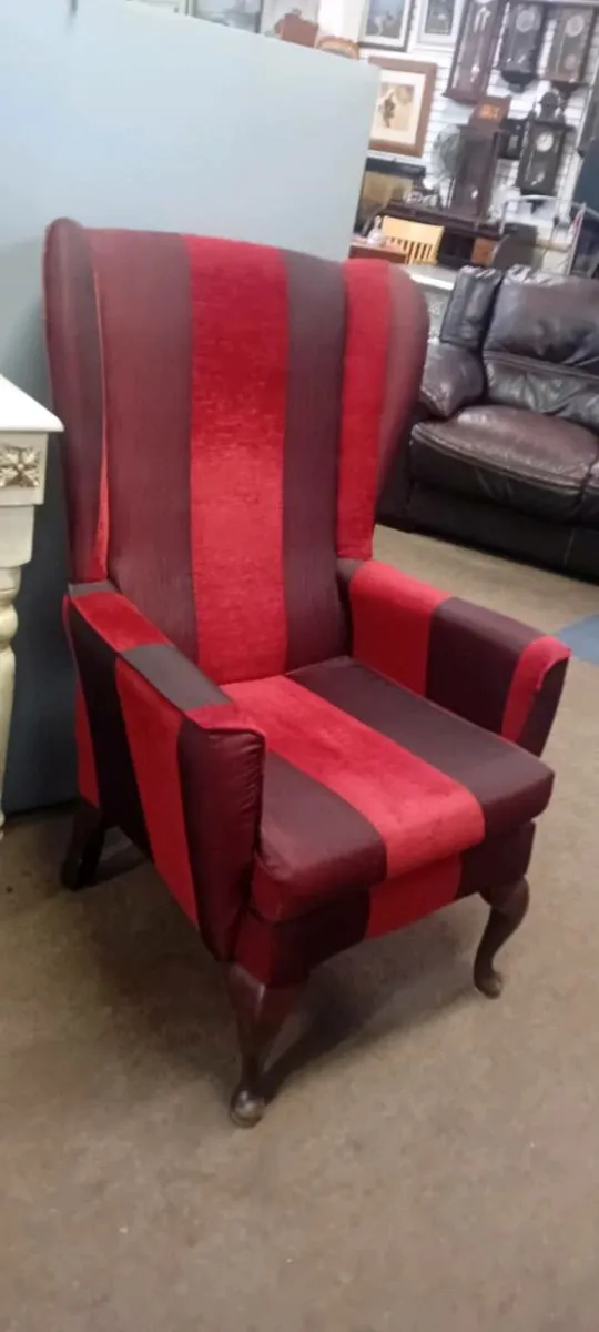 Modern Fabric Wingback Armchair - Image 1