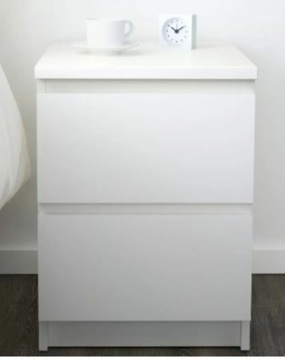 Bedside Lockers  White   As New
