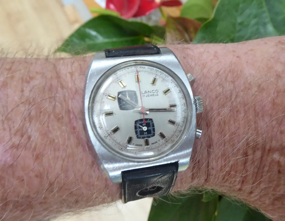 Vintage Lanco,  Swiss made Chronograph watch - Image 1