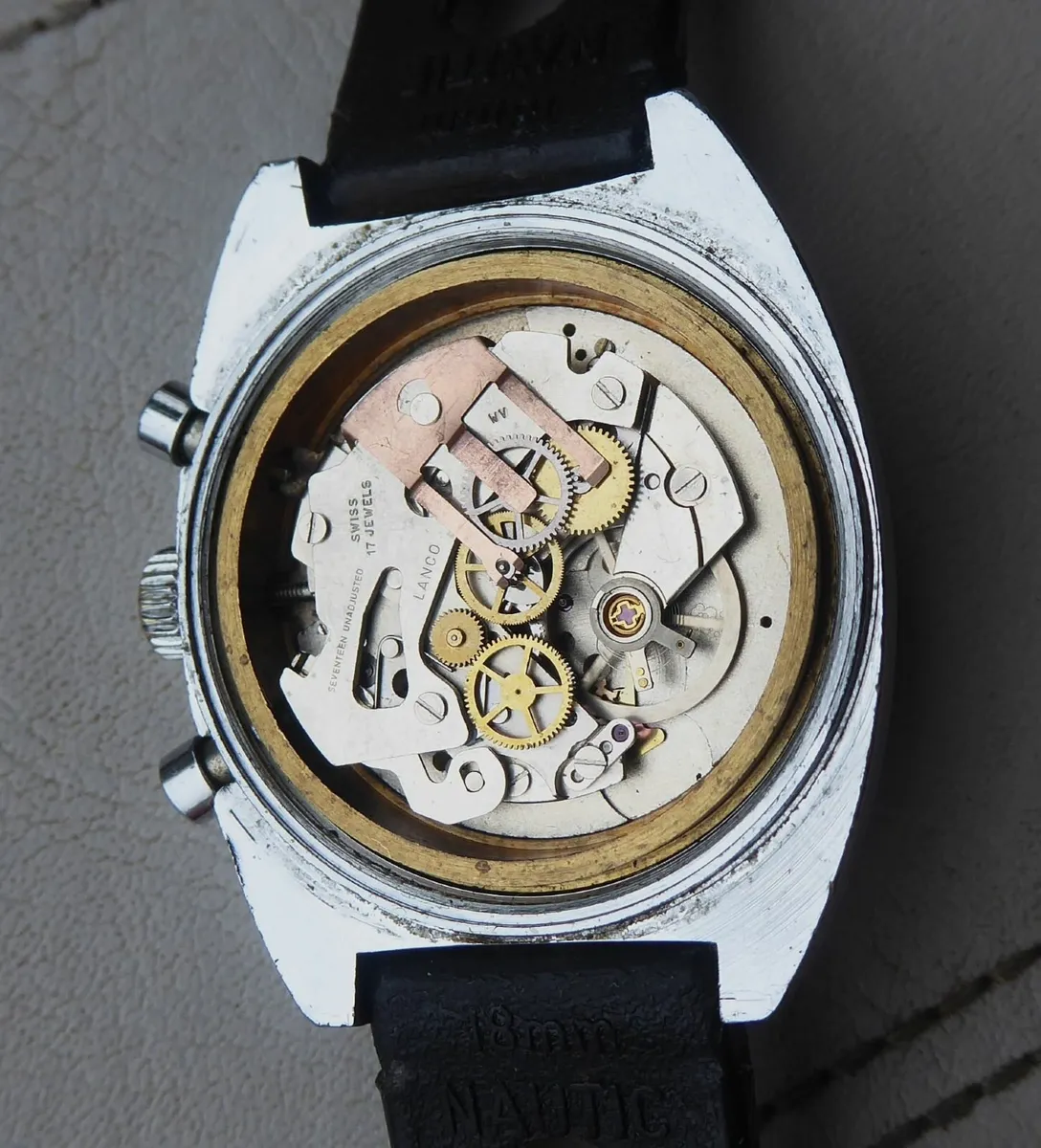 Vintage Lanco,  Swiss made Chronograph watch - Image 2