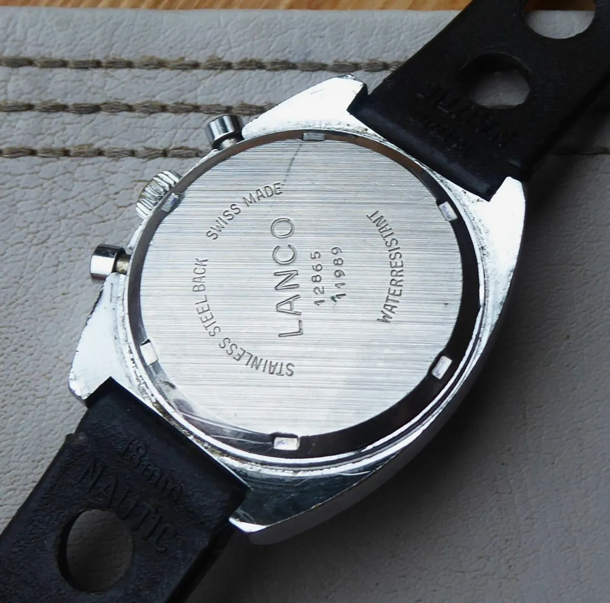 Vintage Lanco,  Swiss made Chronograph watch - Image 3