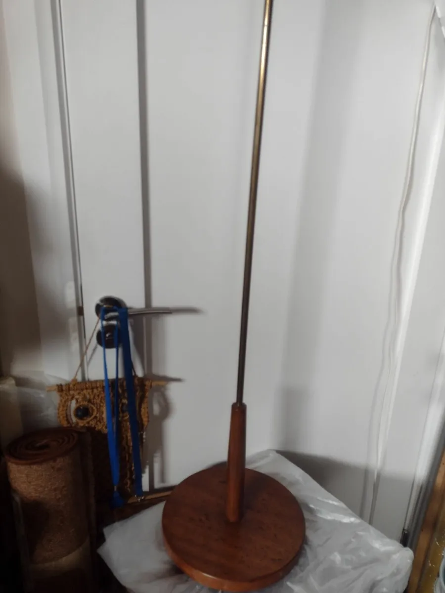 Mid-Century 1950's teak & brass floor lamp - Image 2