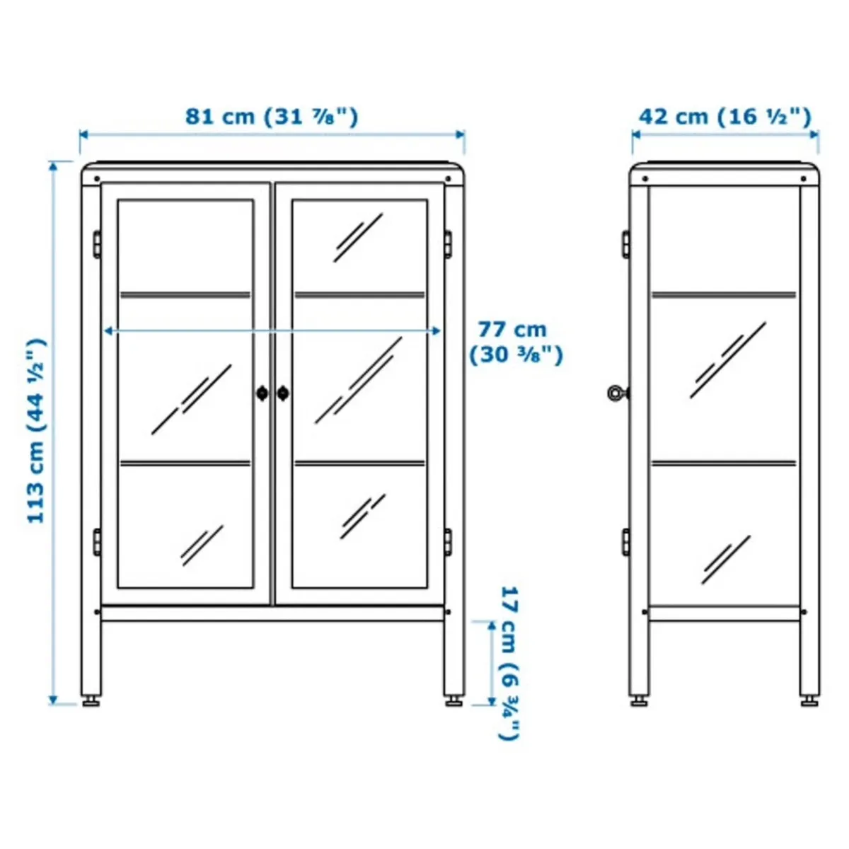 IKEA FABRIKÖR Glass-door cabinet, black-blue - Image 3