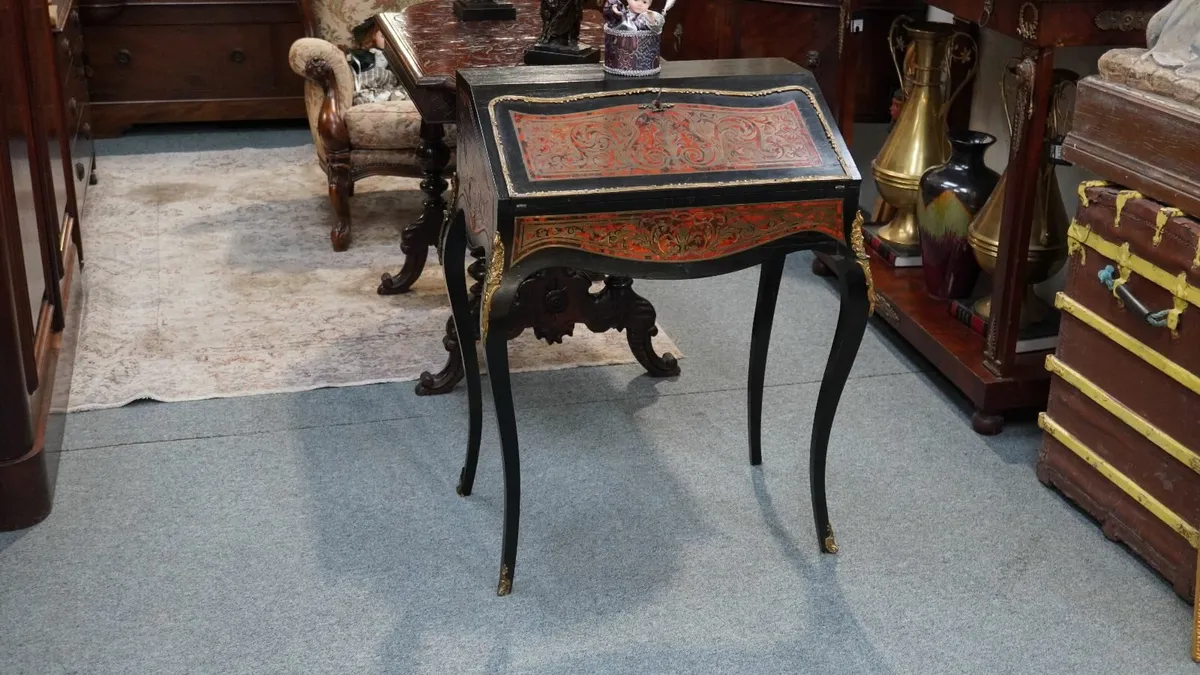 French Napoleon III Style Boulle Inlaid Writing De - Image 2