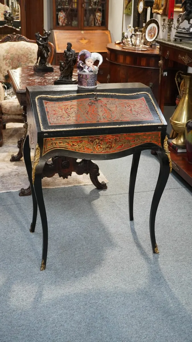French Napoleon III Style Boulle Inlaid Writing De - Image 3